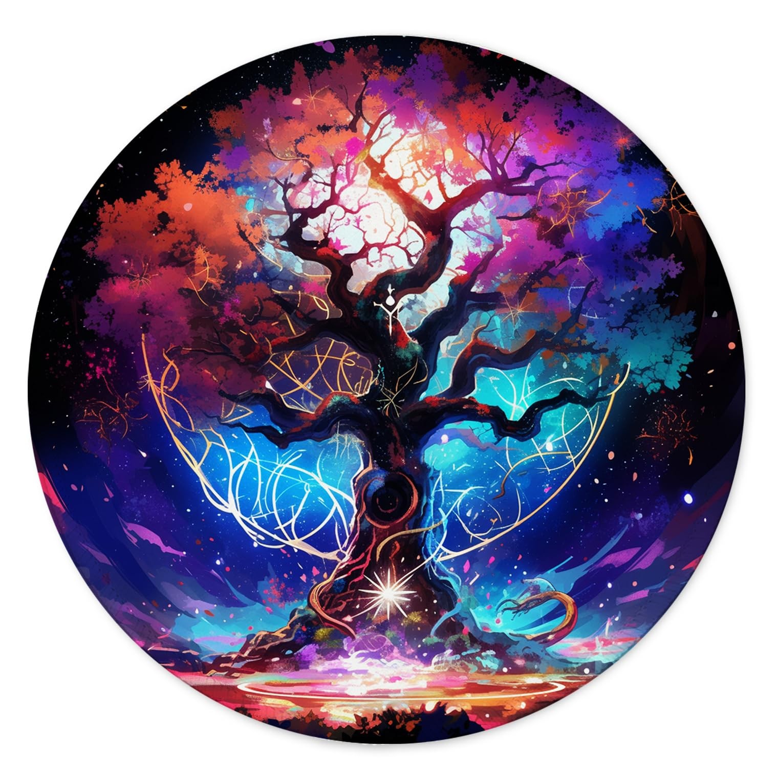 Round Mouse Pad,Gaming Mouse Pad,Non-Slip Rubber Base Mouse Mat with Stitched…