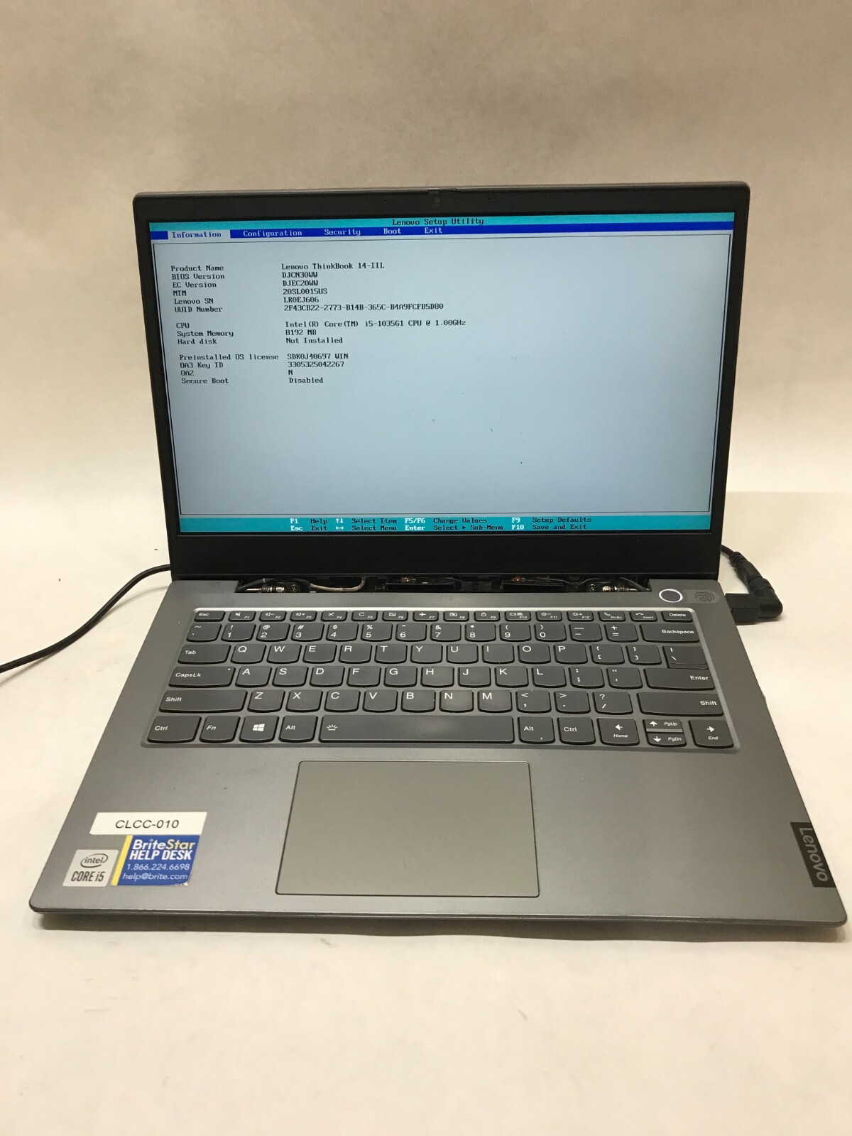 Lenovo ThinkBook 14-ITL 14″ Intel Core i5-1035G1 8GB RAM NO SSD/OS Read Desc -DW