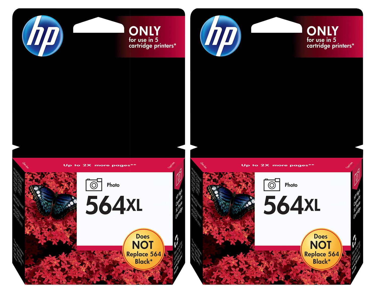 GENUINE HP 564XL Photo Black Ink 2-Pack for Photosmart 7510 7515 7520 7525 B8550