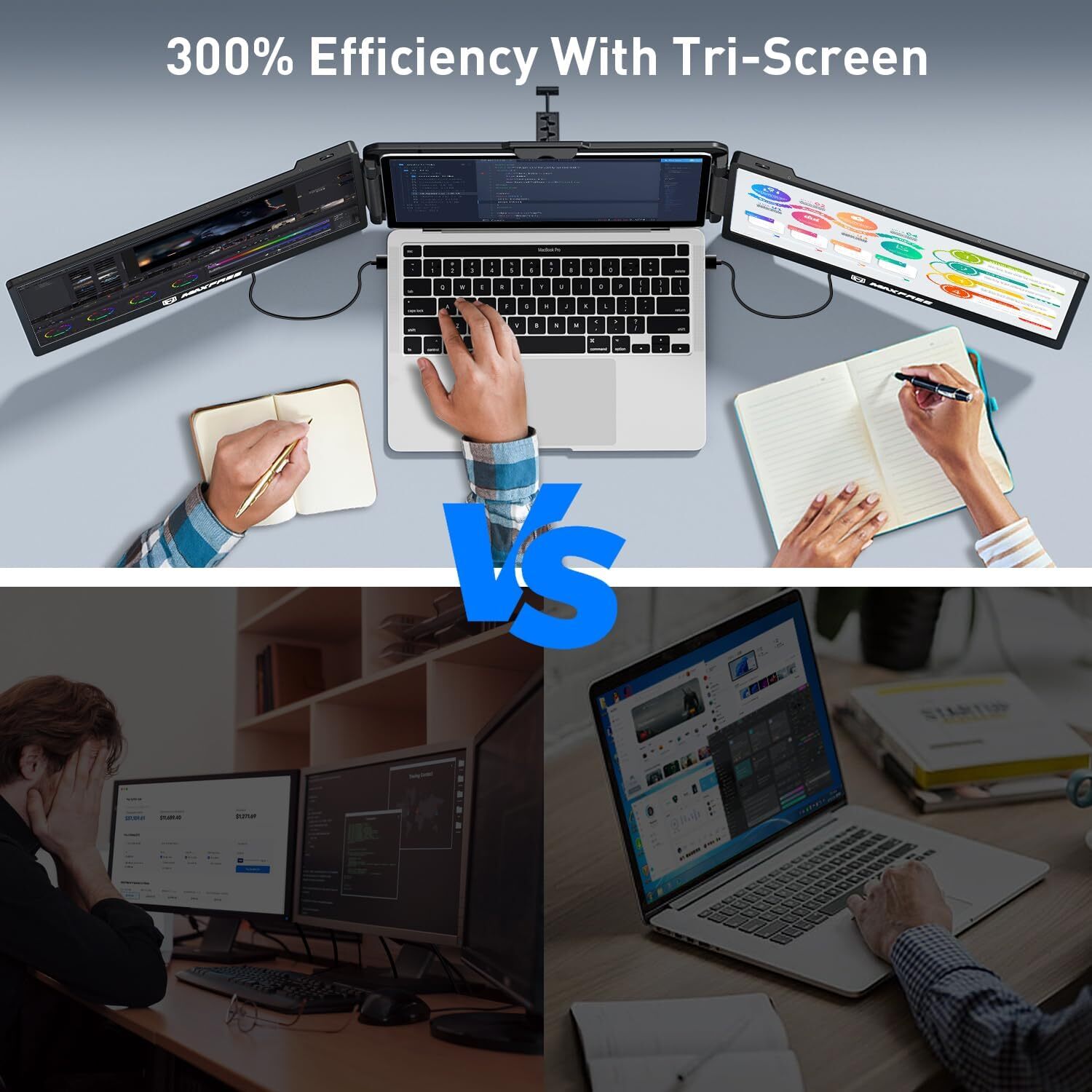 Secondhand Laptop Triple Screen Extender 14″ 1080P for Windows/Mac/Android