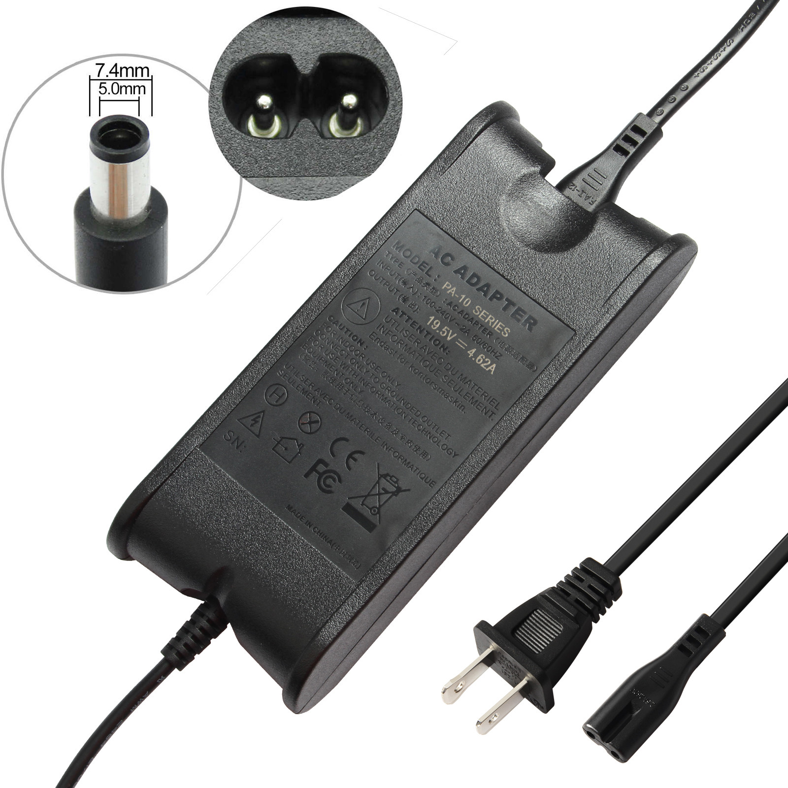 65/90W AC Adapter Charger for Dell Inspiron 15 (3520) (3521) Laptop Power Supply