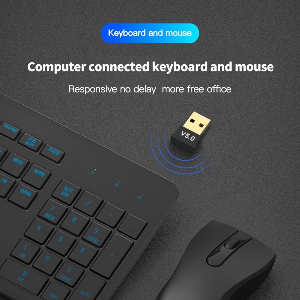 USB Bluetooth 5.0 Wireless Audio Music Stereo Adapter Dongle receiver For TV PC