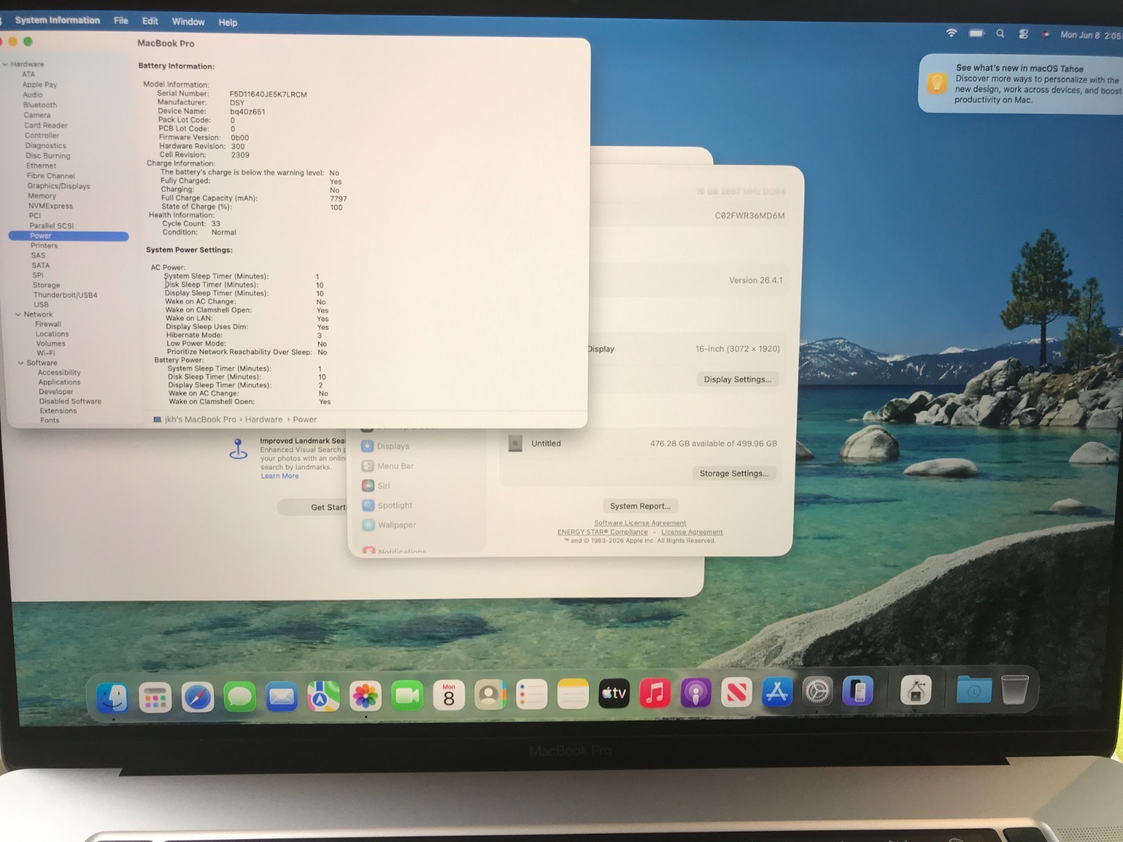 Apple MacBook Pro A2141 2019 16″ i7 2.6GHz 16GB 512GB Space Gray USED #179