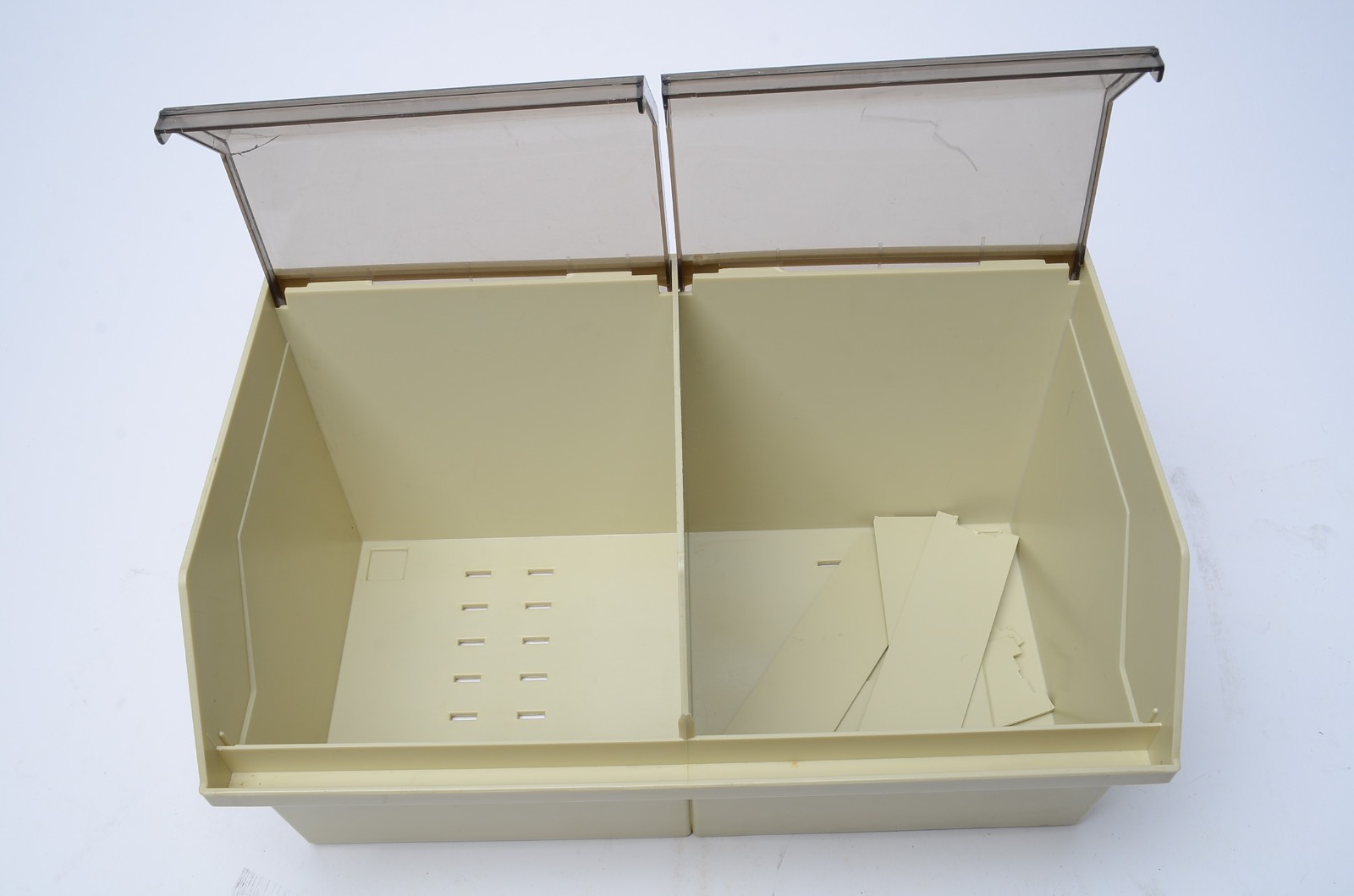 Memorex Double 5.25″ Floppy Disk Storage Box Case Holder w/ Dividers Vintage
