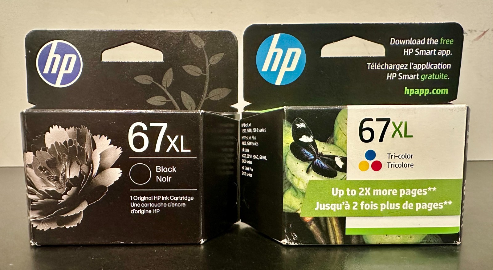 HP Genuine 67XL Black & Tri-Color Ink Cartridge EXP 11/26, 07/27 *NEW IN BOX*