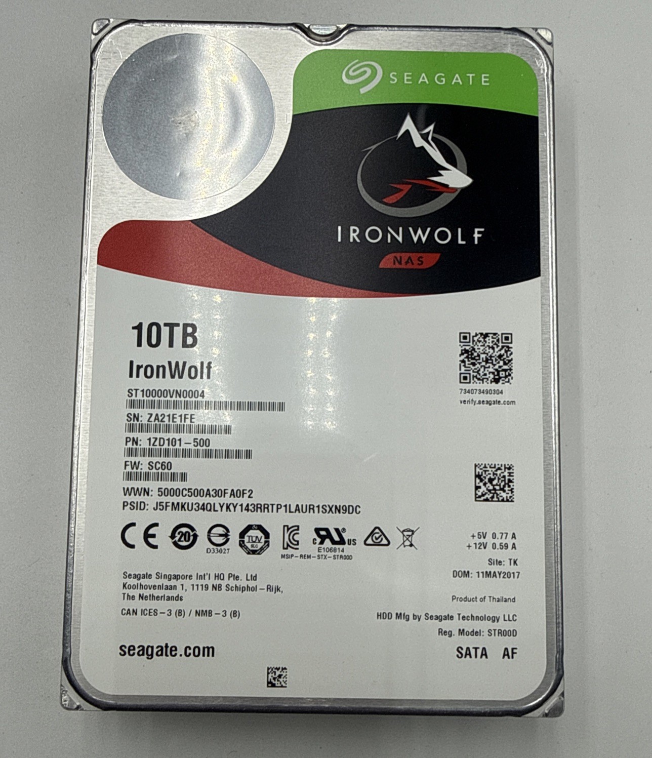 Seagate IronWolf Pro NAS 10TB 3.5″ 7.2K RPM 256MB SATA III HDD- ST10000VN0004
