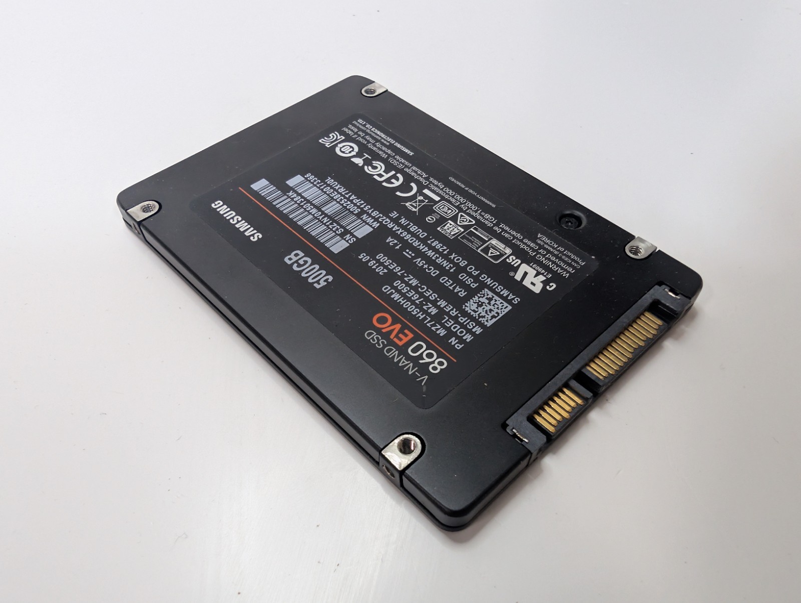 Samsung 860 EVO 500GB 2.5″ SATA SSD Solid State Drive MZ-76E500 100% HEALTH