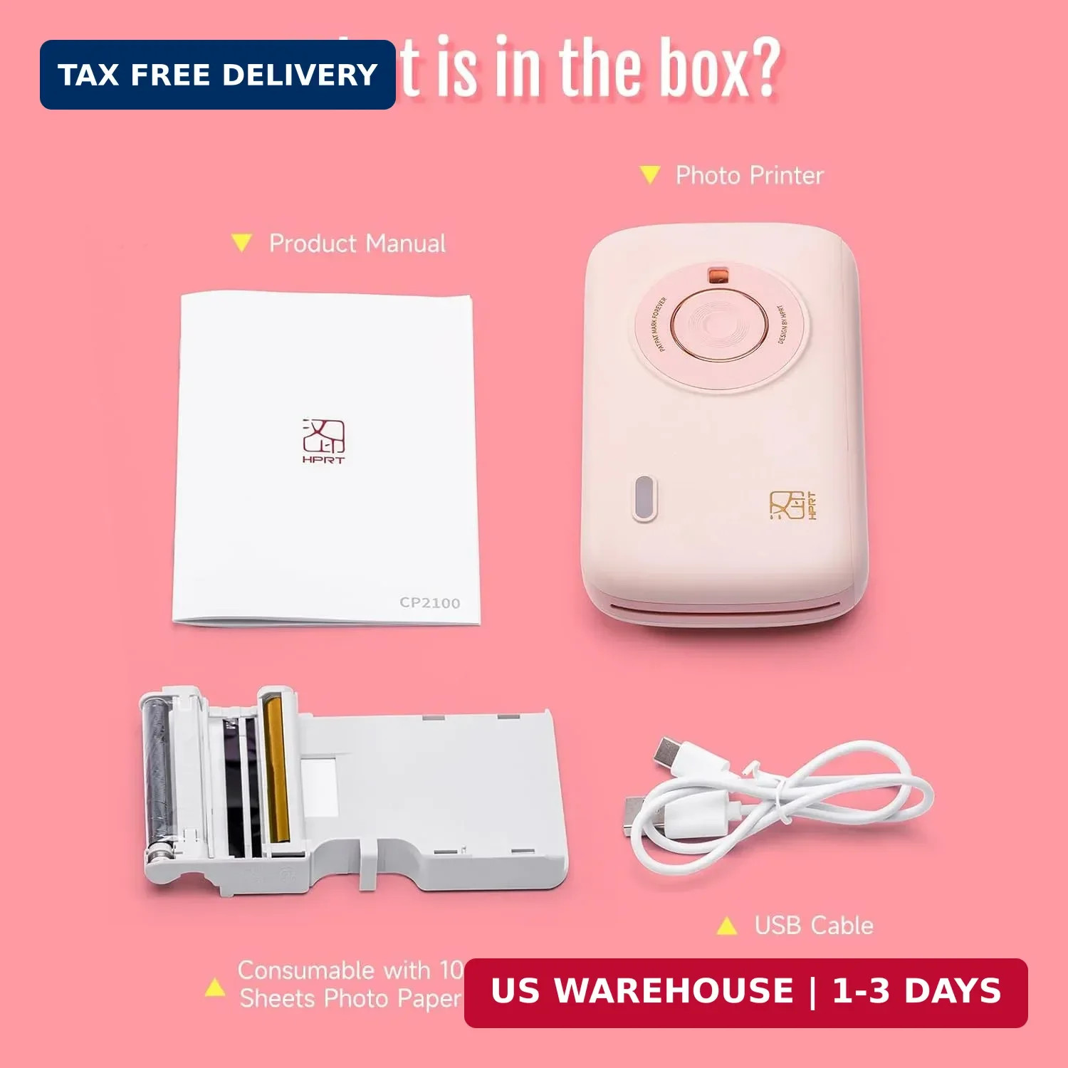 HPRT Mini Photo Printer for iPhone, Smartphone, Portable Instant Picture Printer