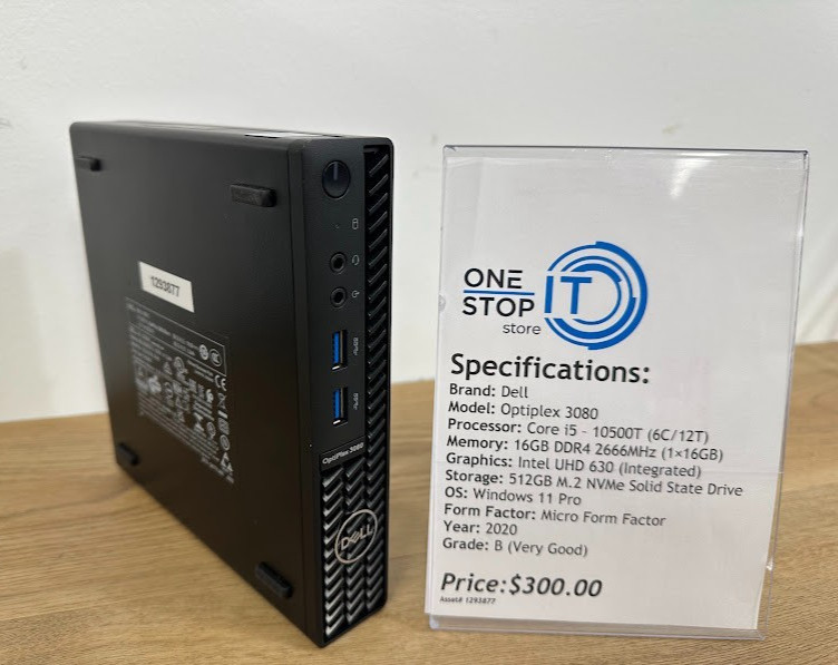 Dell Optiplex 3080 Core i5 10500T 16GB DDR4 Intel UHD 630 512GB SSD 2020