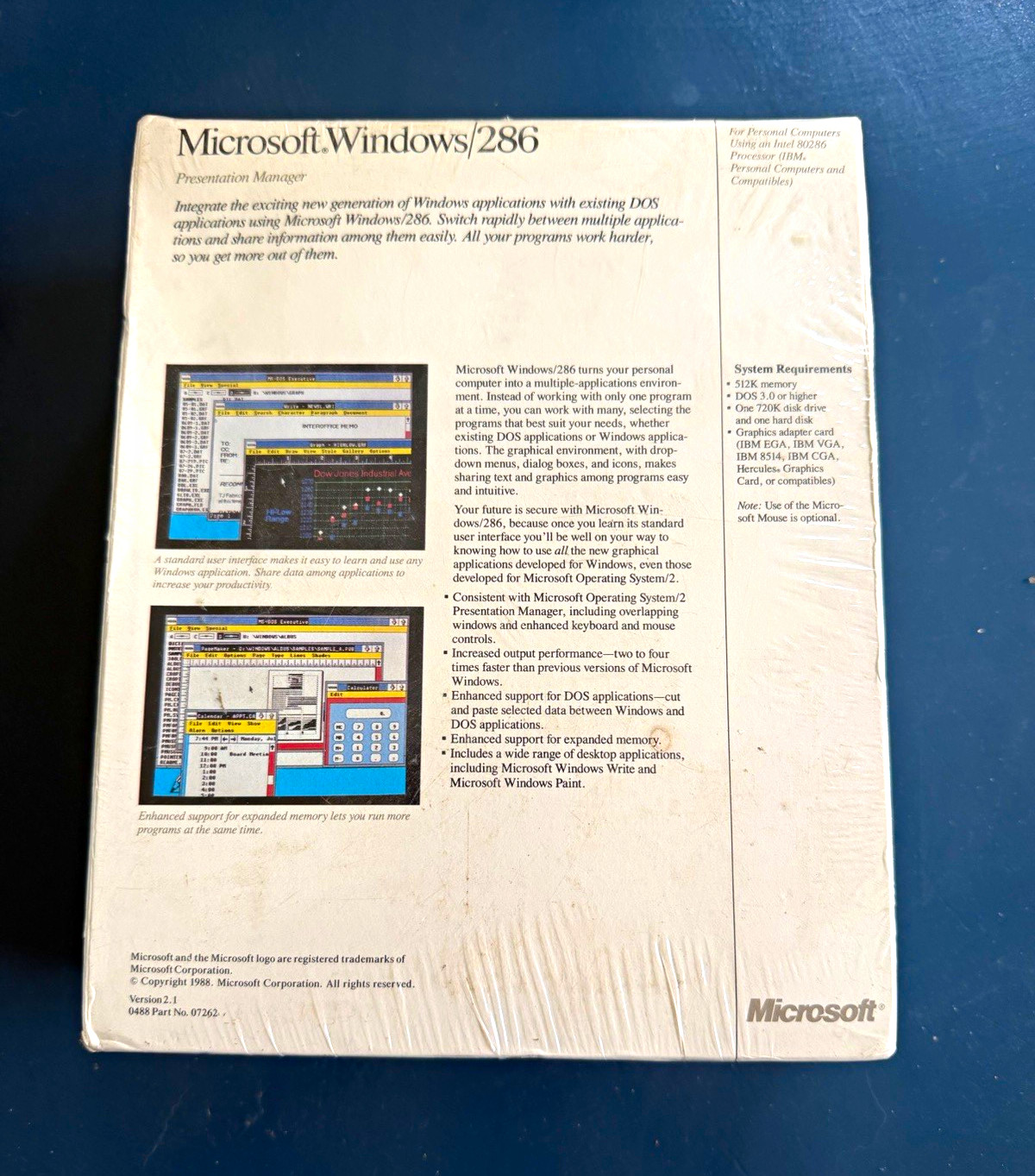 Microsoft Windows/286 Operating System for DOS 5.25″ Floppy, Factory Sealed