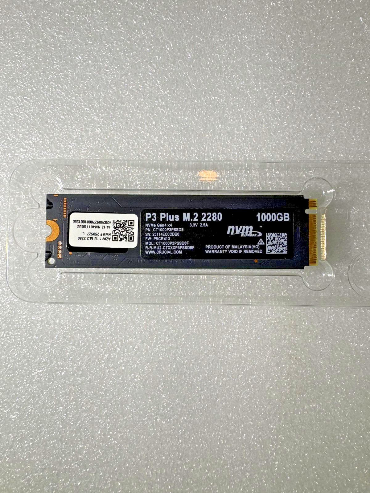 Crucial P3 Plus 1TB NVMe M.2 SSD PCIe Gen4 x4 2280 (CT1000P3PSSD8)
