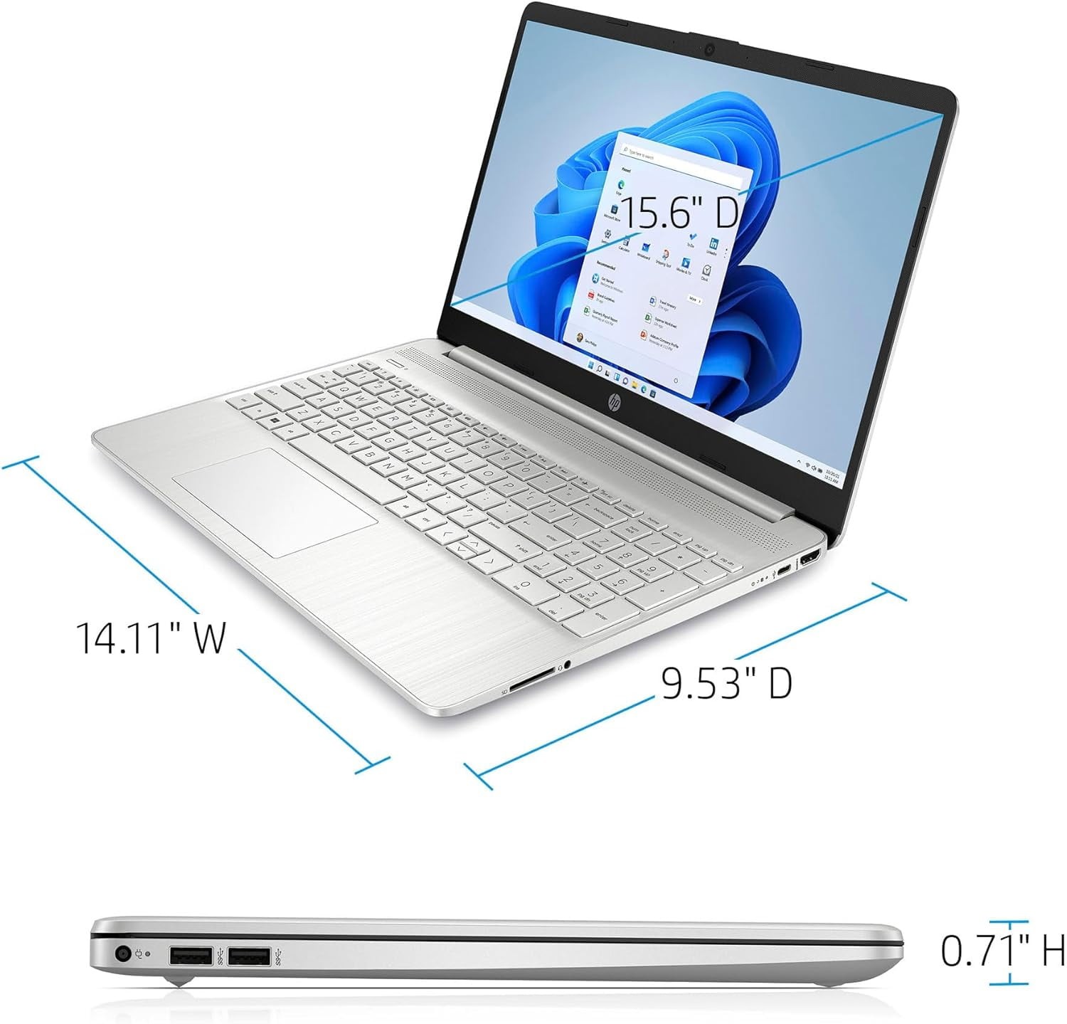 HP 15-fd0131wm 15.6″ HD i3-N305 1.8GHz Intel UHD Graphics 8GB RAM 256GB SSD Win