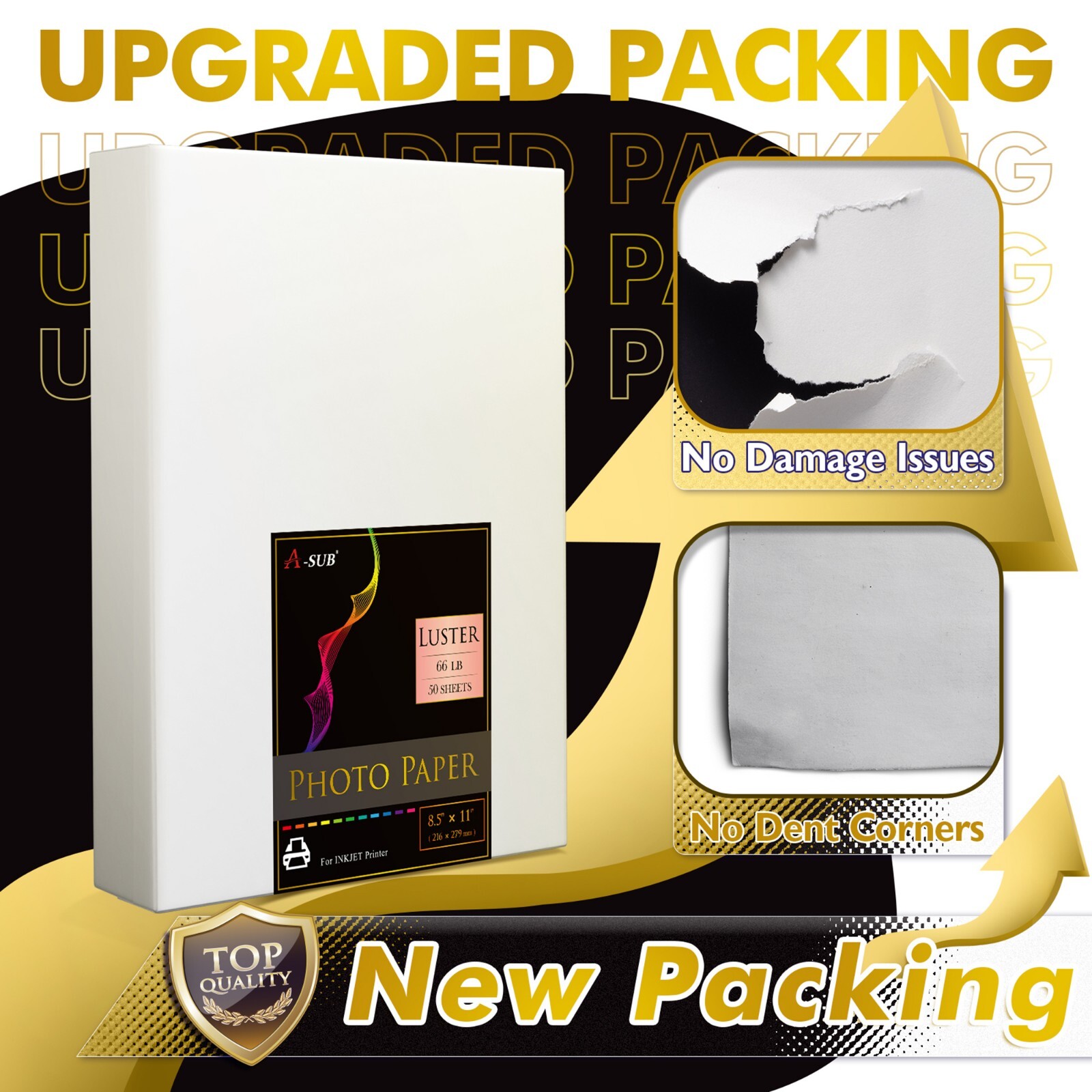 300PK A-SUB Professional Luster Photo Paper 8.5X11 66lb 250g Inkjet Canon Epson
