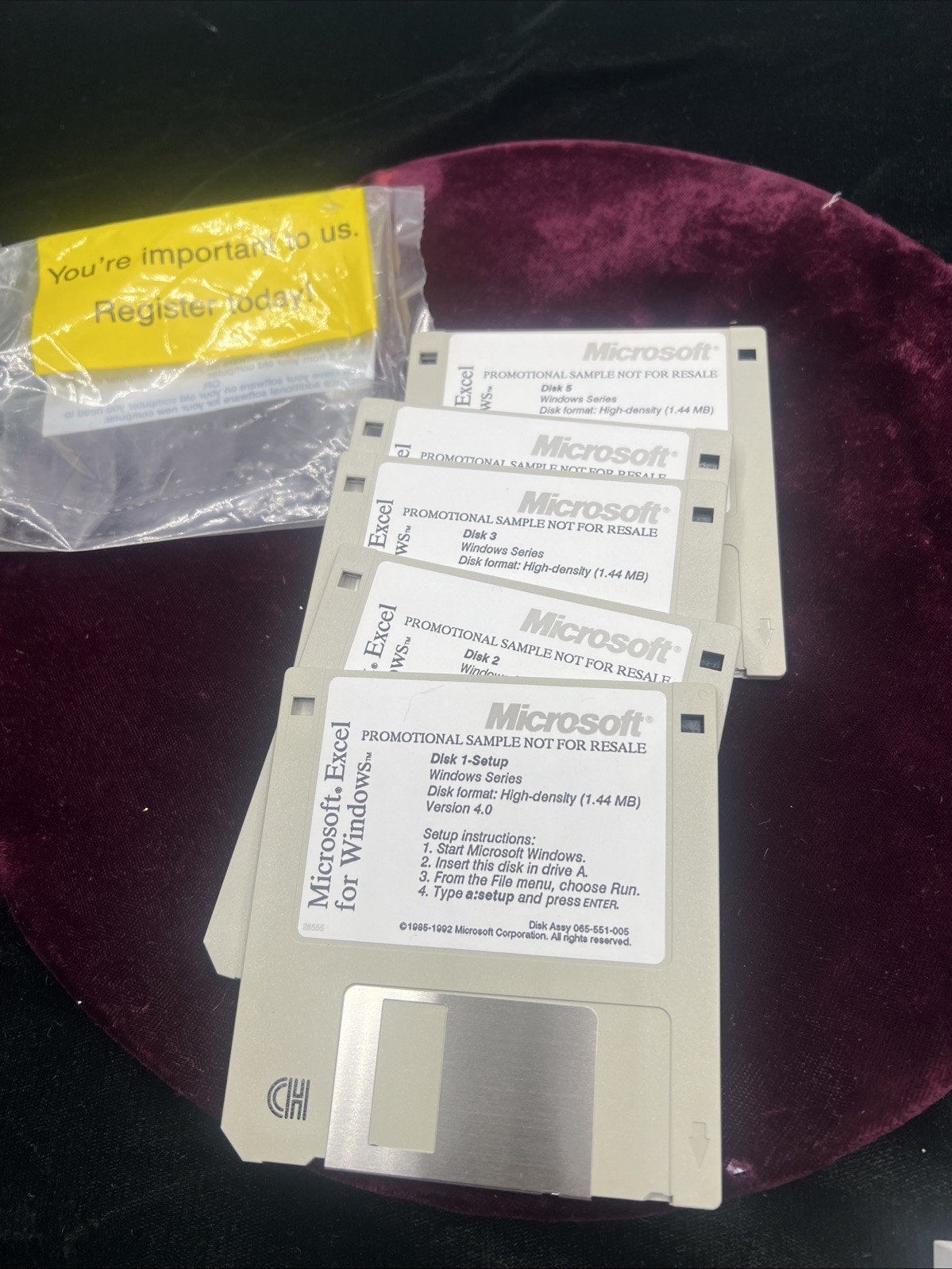 Vtg Microsoft Excel 4.0 Windows Box Set PROMO SAMPLE 1992 3.5″ & 5.25″ Disks