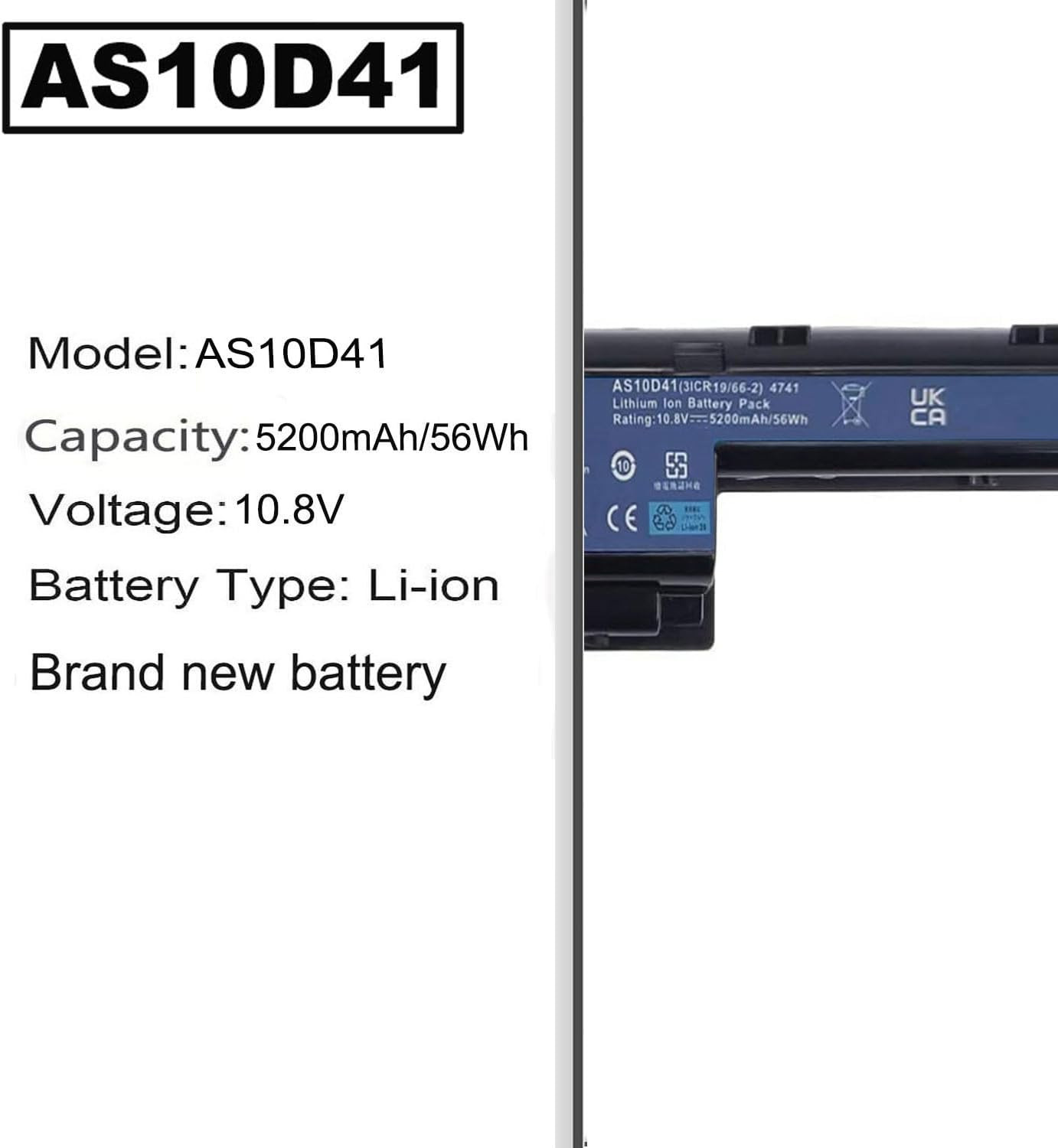 Battery for ACER AS10D31 AS10D3E AS10D41 AS10D51 AS10D61 AS10D71 AS10D73 AS10D75