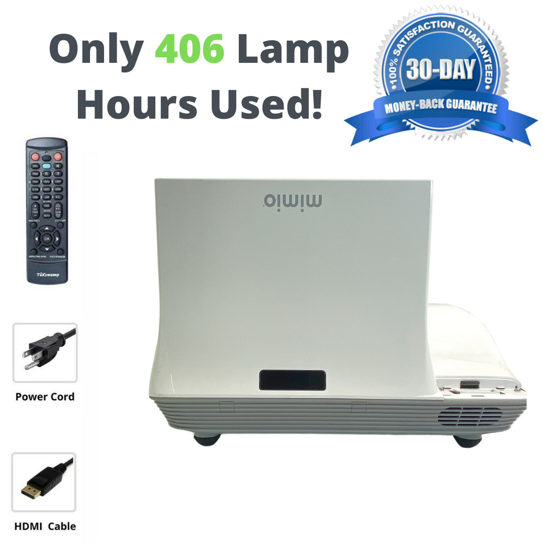 Ultra Short Throw Mimio 280 DLP Interactive Projector 3D HD HDMI 406 Hours Used!