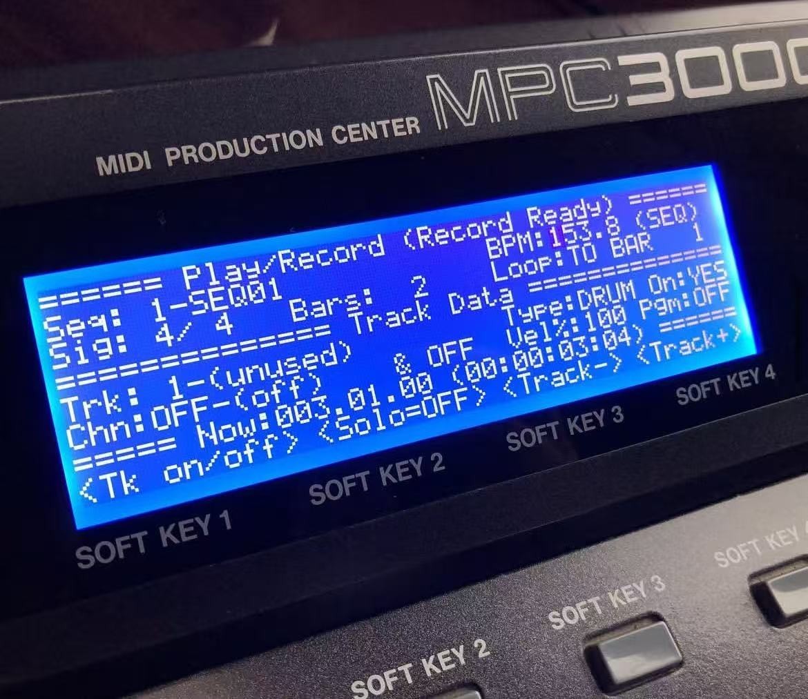 NEW Blue LCD Screen Display Part For Akai MPC3000 / MPC60mkII sampler Repair ！