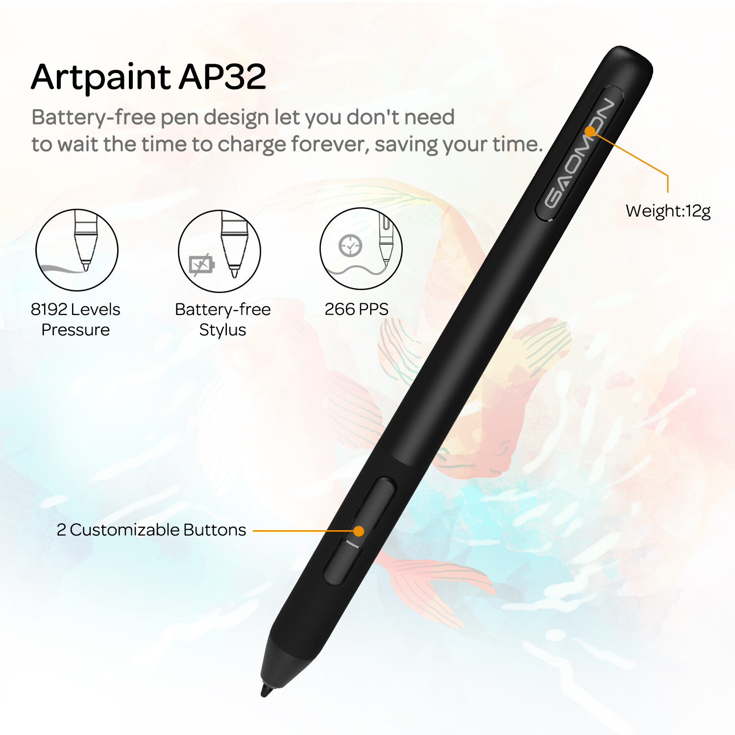 Graphics Drawing Tablet Osu! Signature 8192 Pen 4 Express Key GAOMON S620 6.5 in
