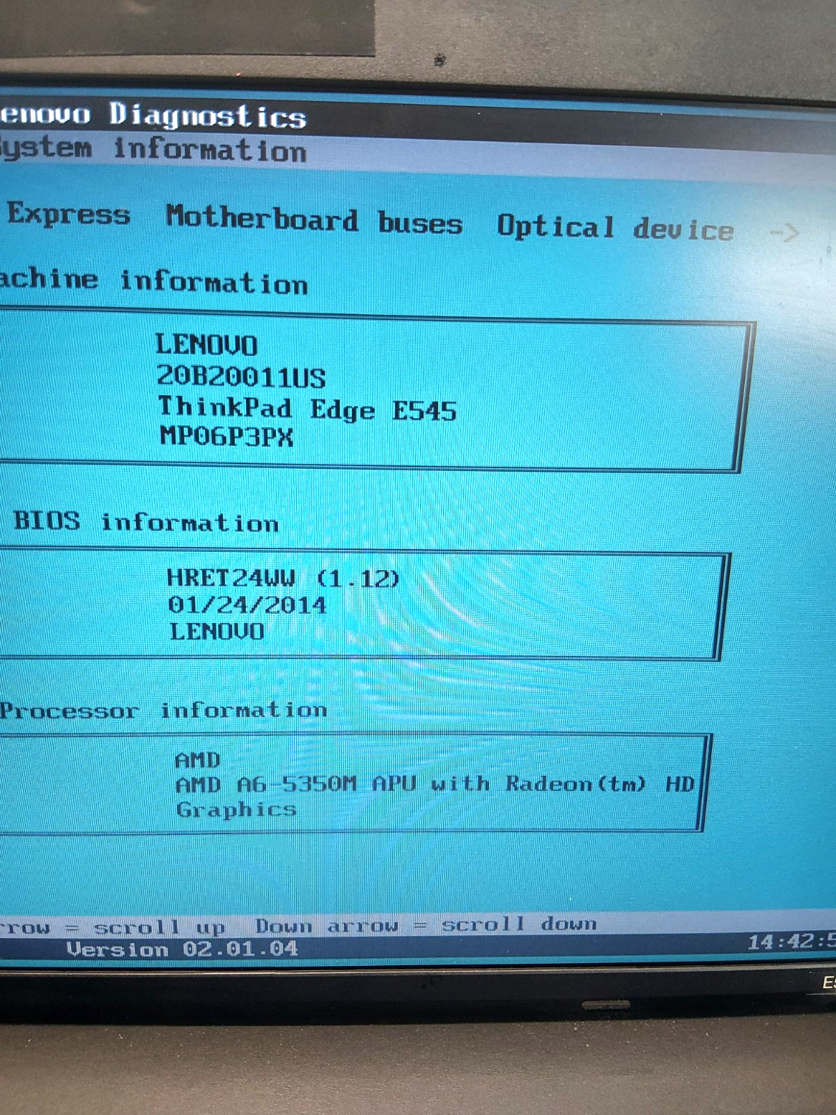 LENOVO ThinkPad Edge E545, AMD A6-5350M 2.9Ghz, NO RAM – NO HDD – LOT – 3