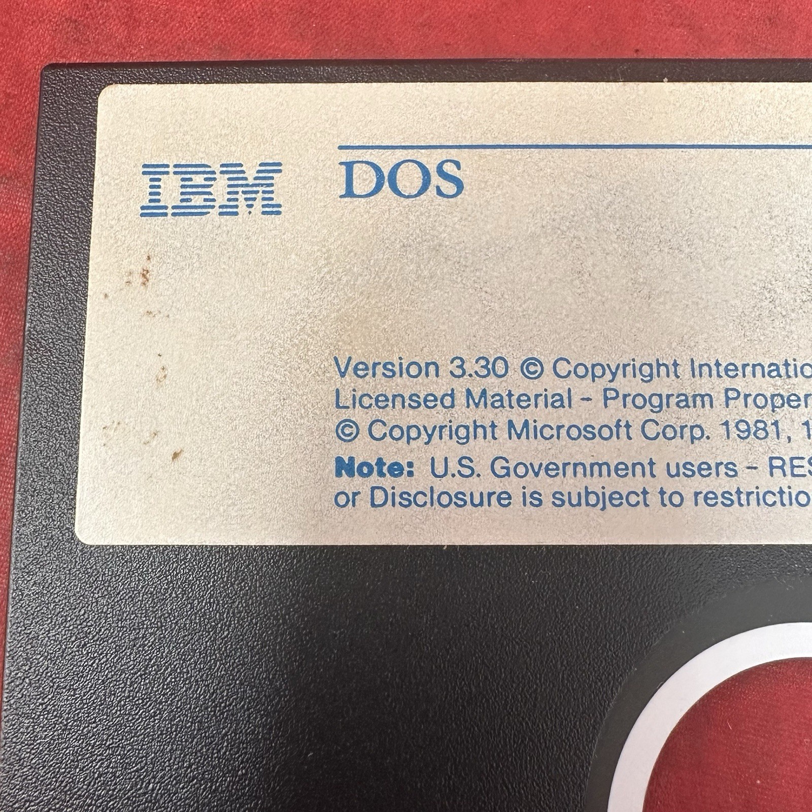 IBM DOS Operating System Version 3.30 STARTUP 5.25″ Floppy Disk 80X0735 1987 VTG