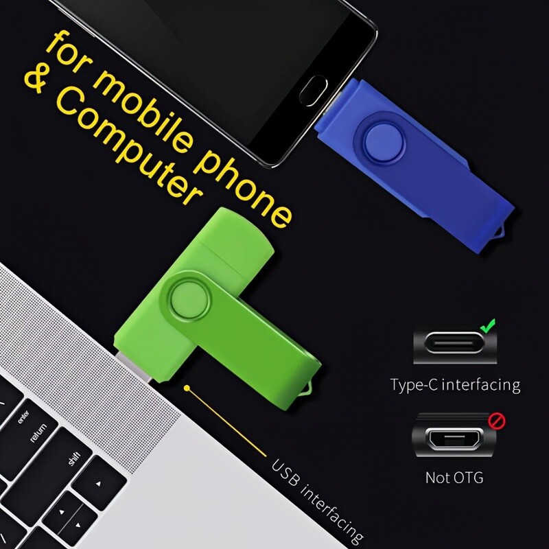 256GB Type C USB 2.0 Flash Drive OTG Memory Stick Thumb Drive 2-in-1 Pen Drive