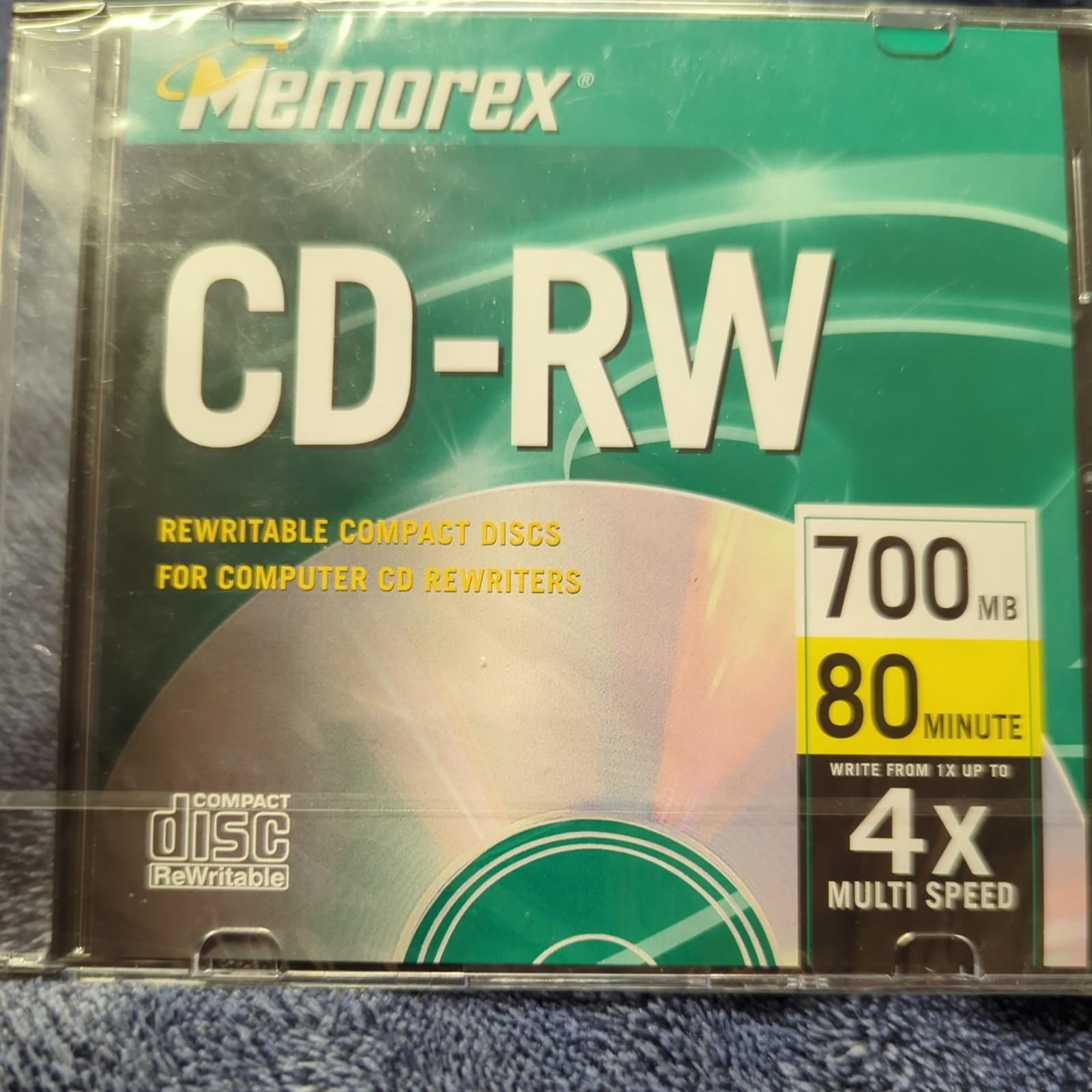 Memorex CD-RW Rewritable 4x Multi-Speed, 700MB, 80 Minutes