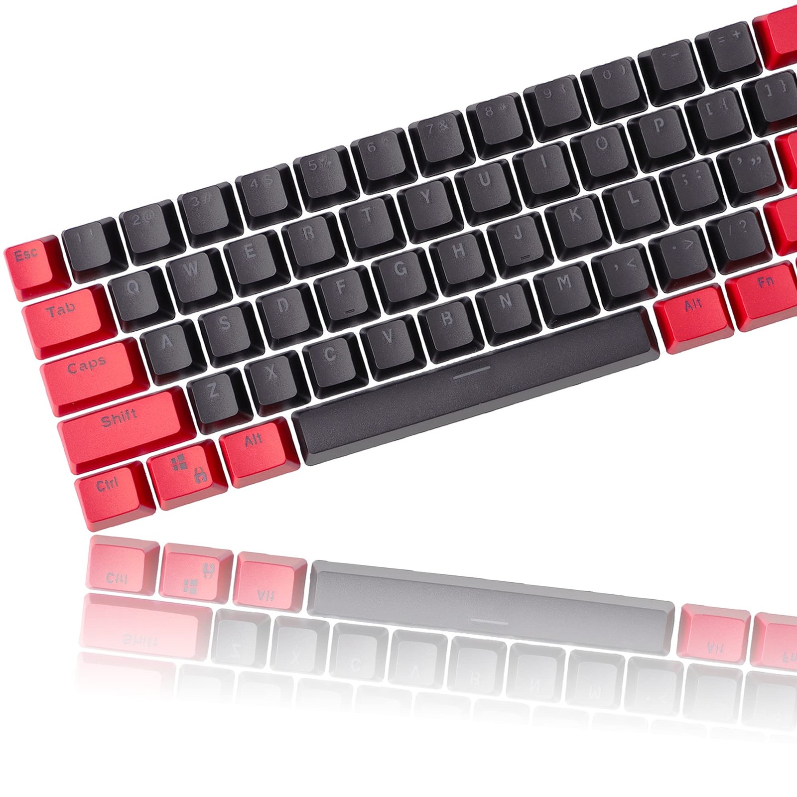 PBT Keycaps Red and Black Keycaps 60 Percent, OEM Profile Custom keycaps Set, Su