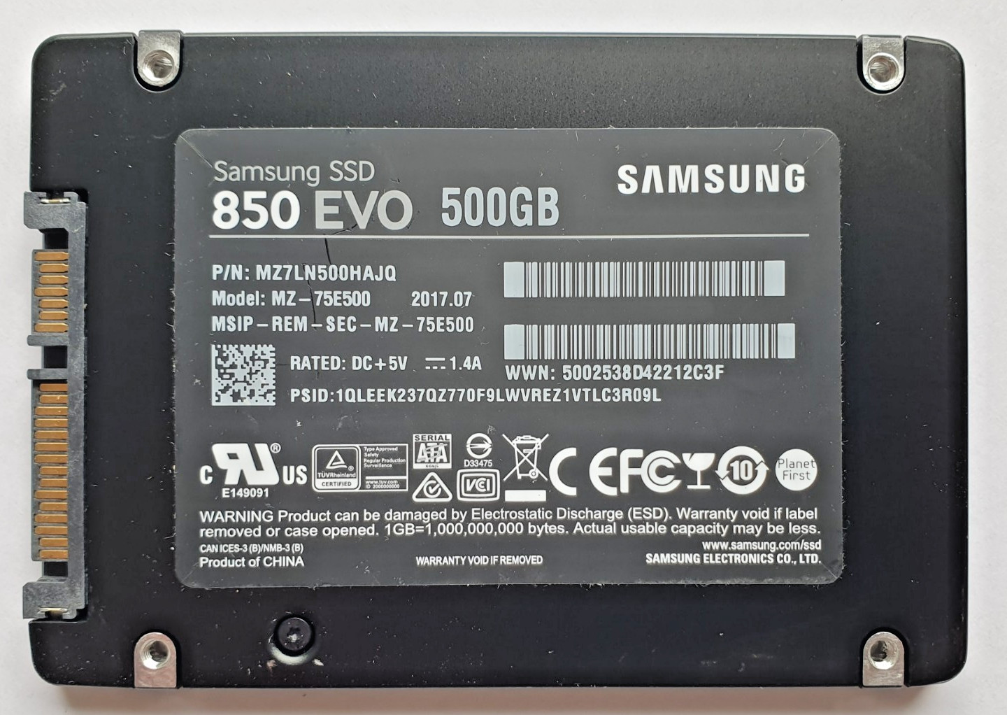 500GB SATA III Samsung 850 EVO MZ-75E500 3D NAND TLC SSD 2.5″ Hard Drive