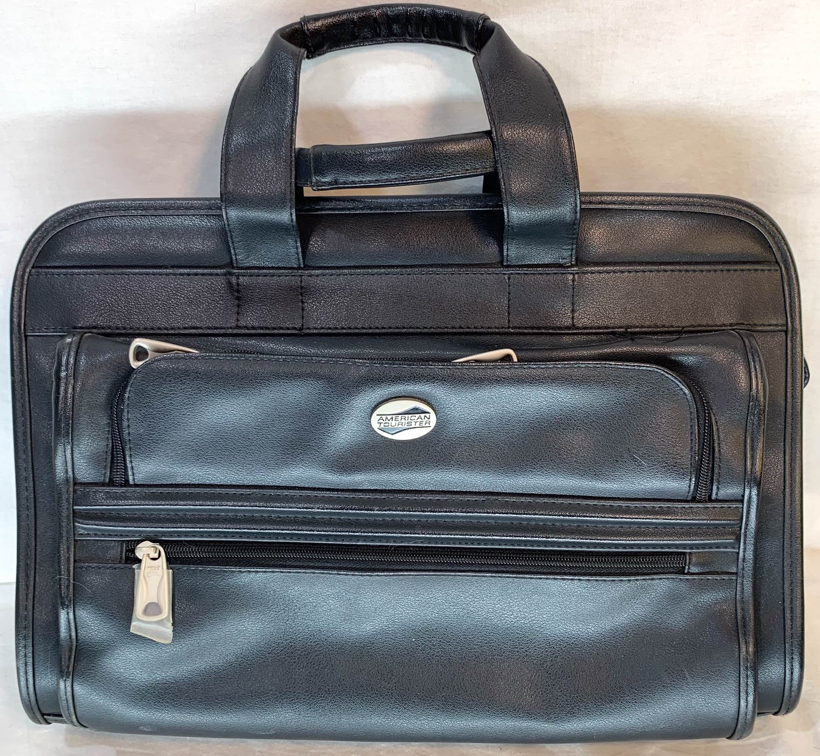 Laptop Bag American Tourister Carry On Black Faux Leather 11.5in X 16.5in