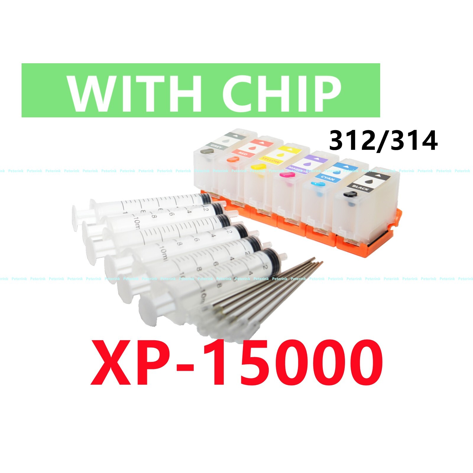 Empty refillable Ink Cartridge T312 312 T314 314 XL XP-15000 XP15000 with chip
