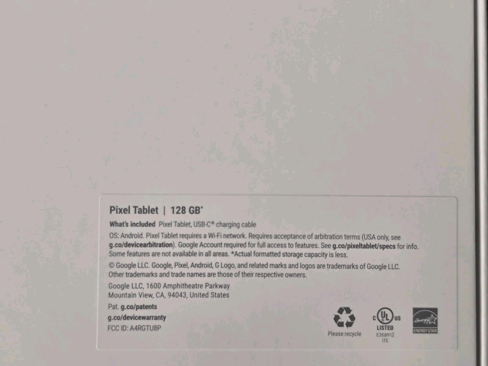 Google Pixel Tablet 128GB, Wi-Fi, 10.95in – White Read Description UsedLike New