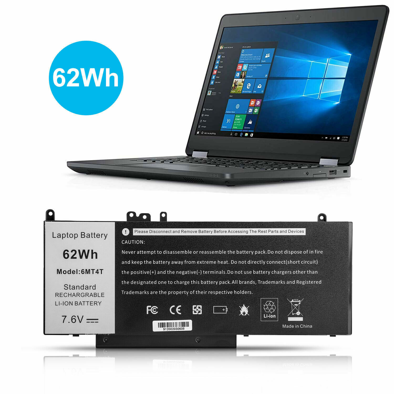Lot 10 6MT4T Battery For Dell Latitude E5470 E5570 Precision 15 3510 M3510 79VRK