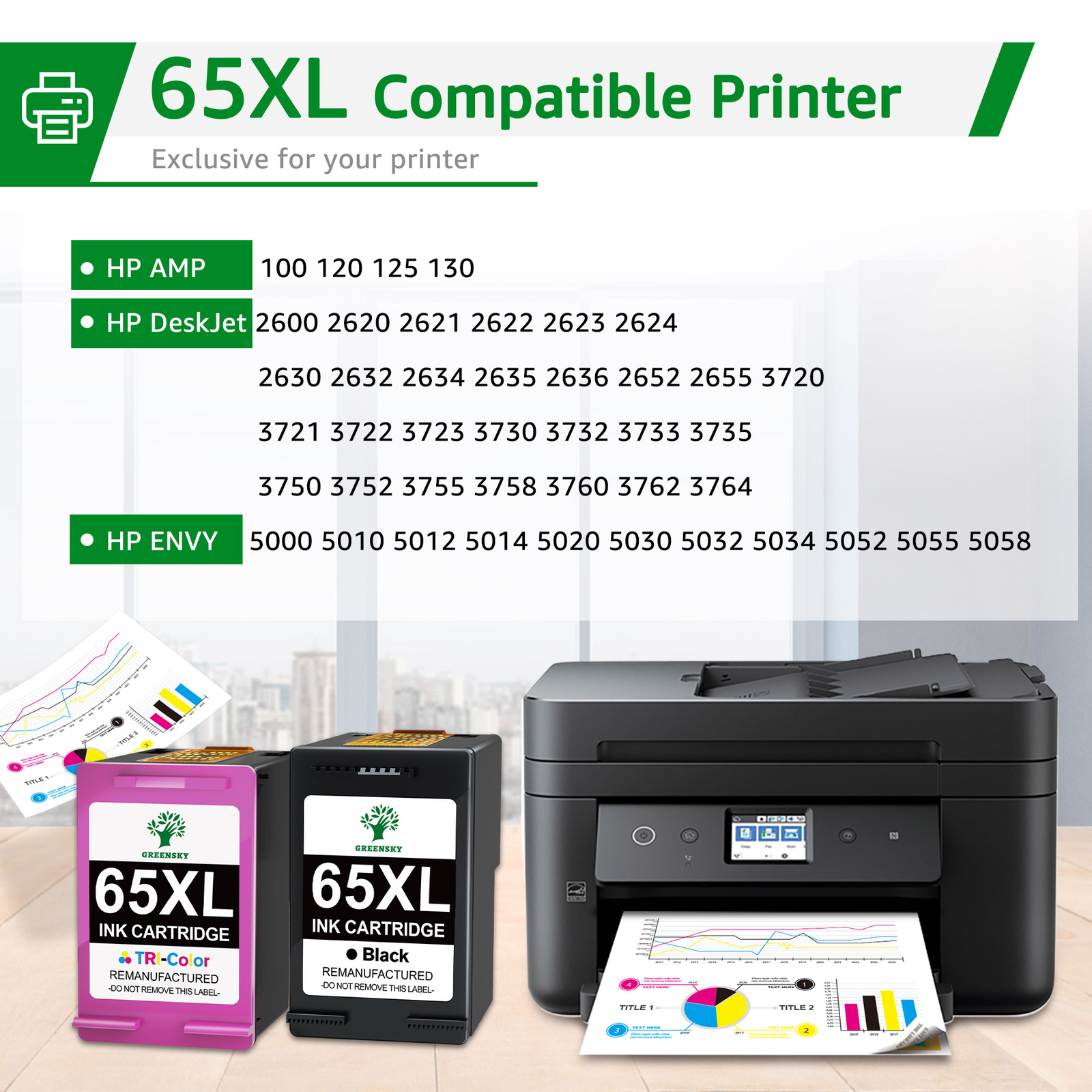 High Yield Ink Combo Black Color 60XL 61XL 62XL 63XL 64XL 65XL 67XL For HP Lot