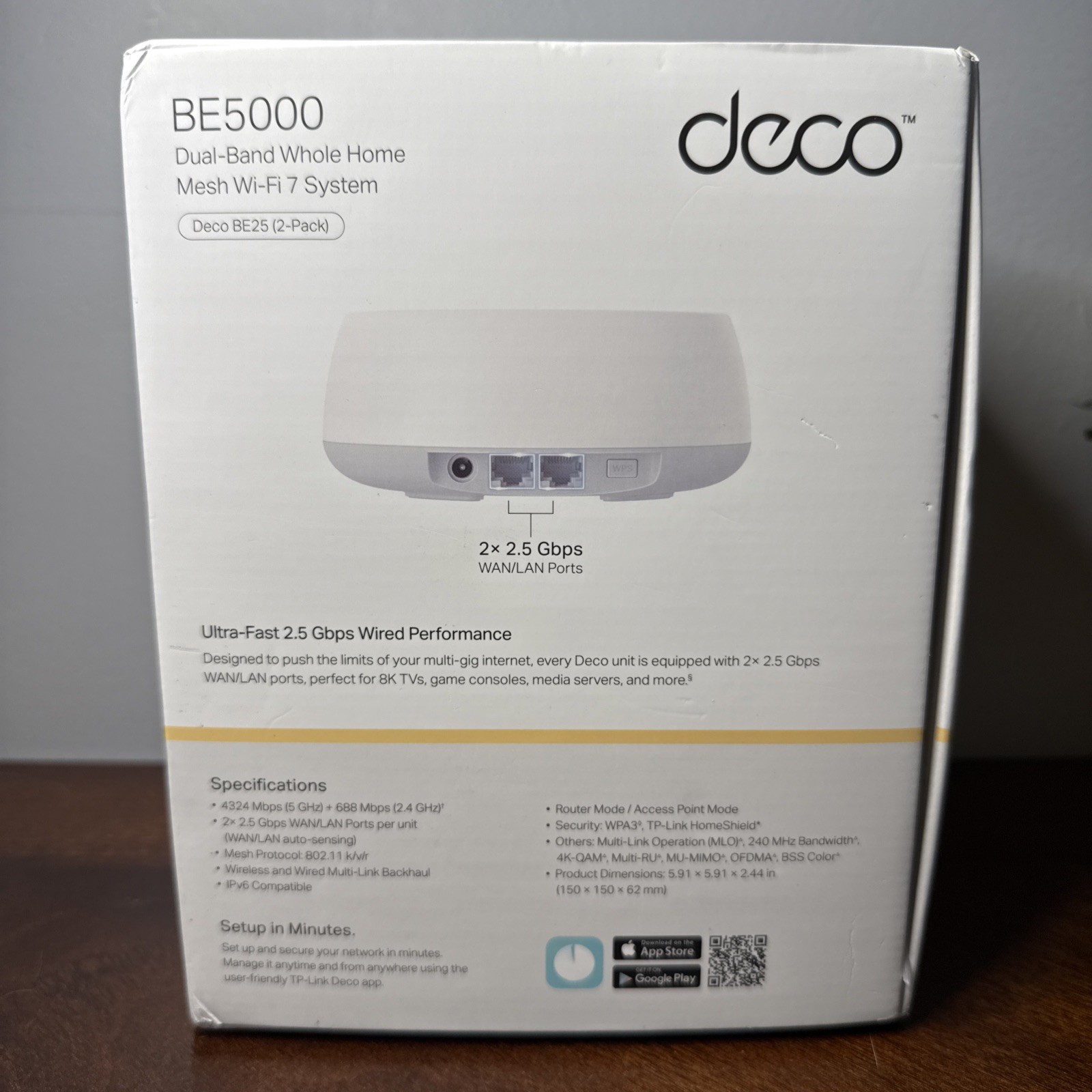 TP-Link Deco 7 BE25 2 Pack Dual Band BE5000 WiFi 7 Mesh WiFi System New/Open Box