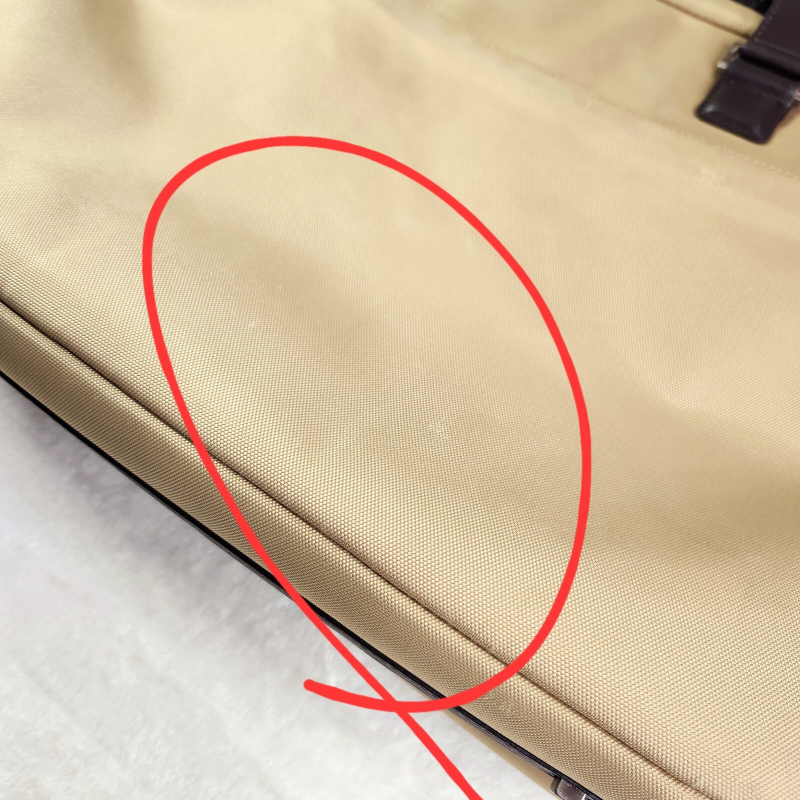 TUMI Beige Brown Nylon Leather Laptop Messenger Shoulder Bag