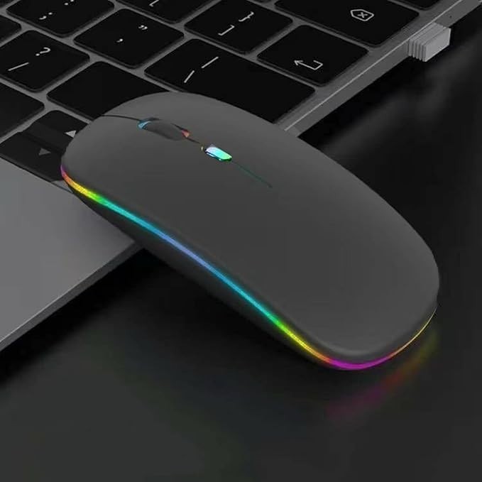 Wireless Bluetooth Mouse,LED Dual Mode Rechargeable Silent Slim Laptop Mouse,…