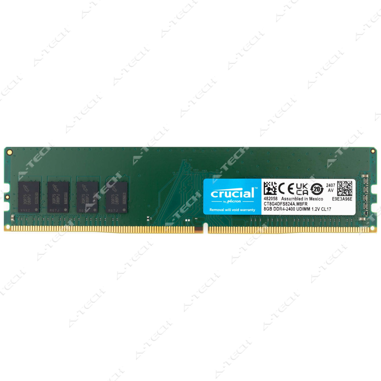 Crucial 8GB DDR4 2400 MHz PC4-19200 1Rx8 DIMM Desktop Memory RAM (CT8G4DFS824A)