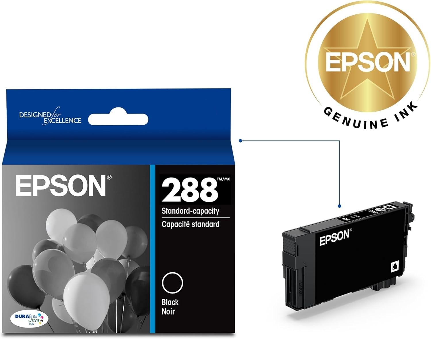 Epson 288 DURABrite Ultra Inks, Standard-Yield, Black, New exp 05/2027 NEW!!