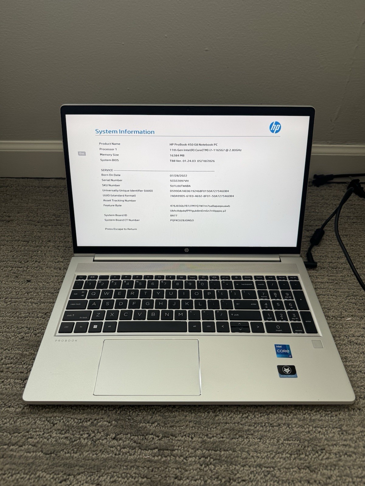 HP ProBook 440 G8 14″ FHD I7-1165G7 512GB SSD 16GB W11P Webcam Backlit