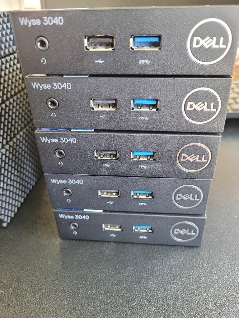 Lot of 5 Dell Wyse 3040 Thin Clients, 8GB eMMC, 2GB