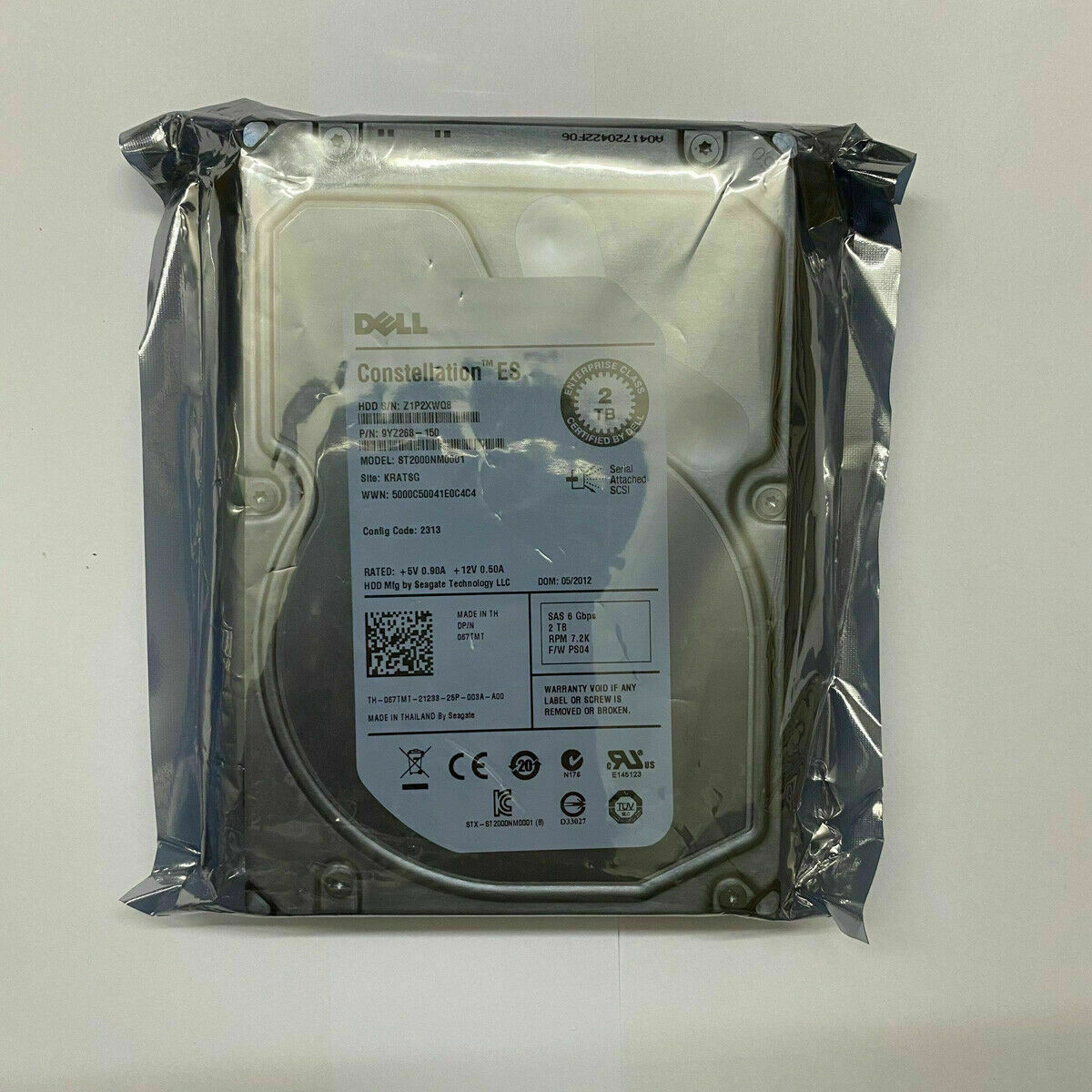 Dell ST2000NM0001 2TB 67TMT 067TMT 7.2K RPM 6Gb/s 3.5″ SAS 2000GB Hard Drive
