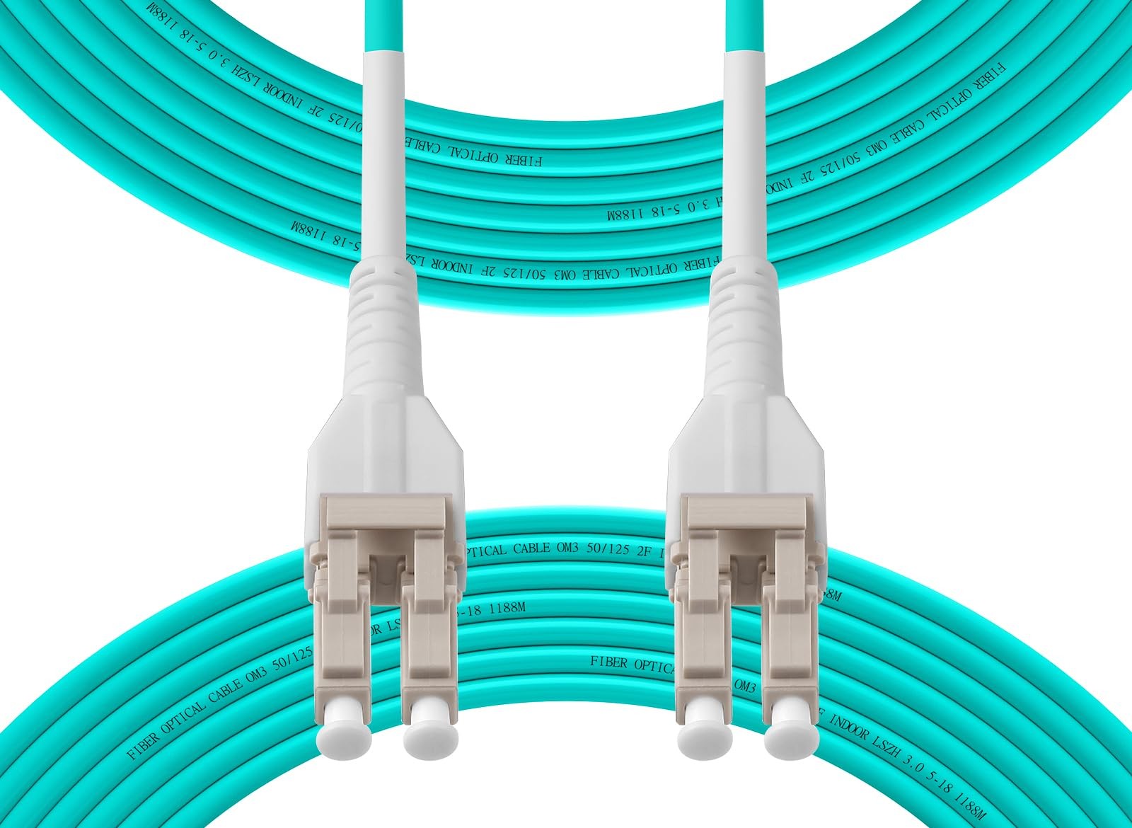 Uniboot OM3 LC To LC Fiber Patch Cable MultiMode Duplex 10GB 0.5M 1.6ft