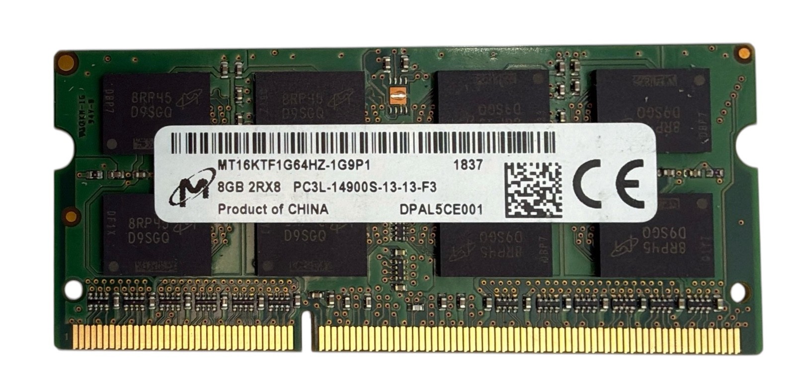 Micron 8GB 2Rx8 PC3L-14900S DDR3-1866 SODIMM Laptop Memory MT16KTF1G64HZ-1G9P1