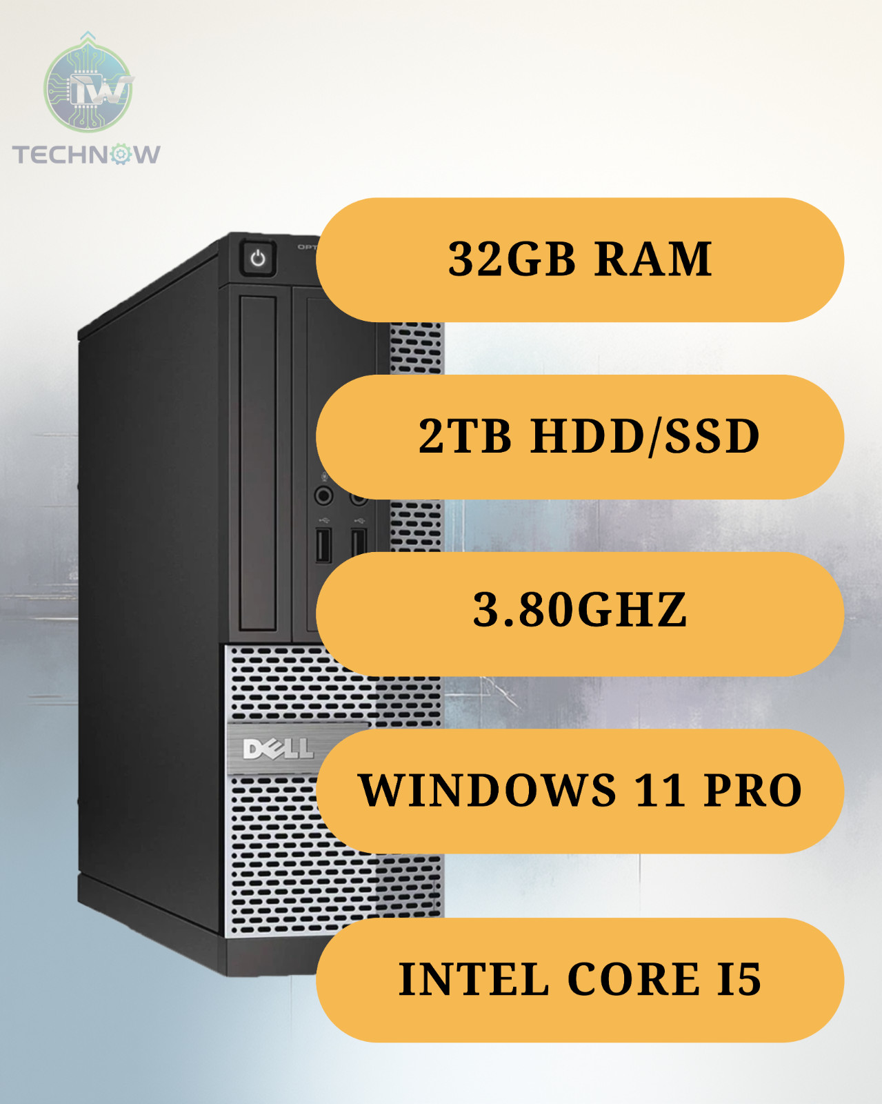Dell Desktop Tower | Intel i5 | 32GB Memory | 2TB SSD+HDD | Windows 11 Pro