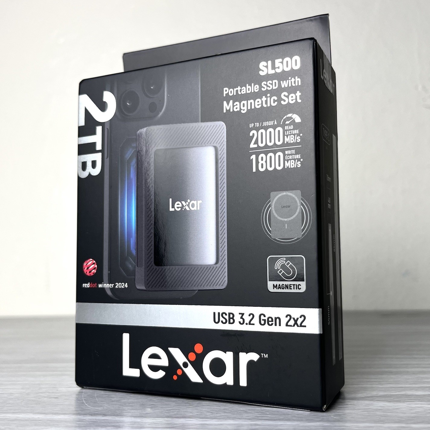 NEW 2TB Lexar SL500 Portable SSD Magnetic Set USB-C 3.2 Gen 2×2 – (SEALED)