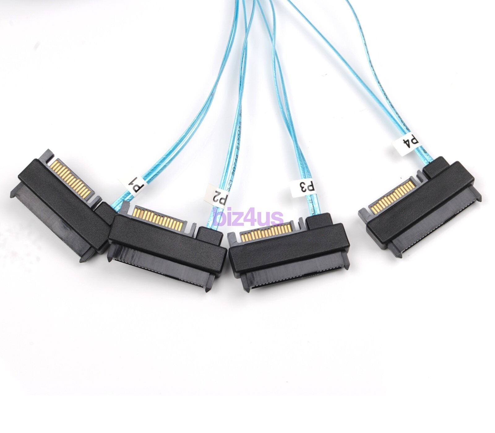 2*Mini SAS HDD SFF-8643 to 4 SFF-8482 Connector with Power Port Hard Drive 1M US