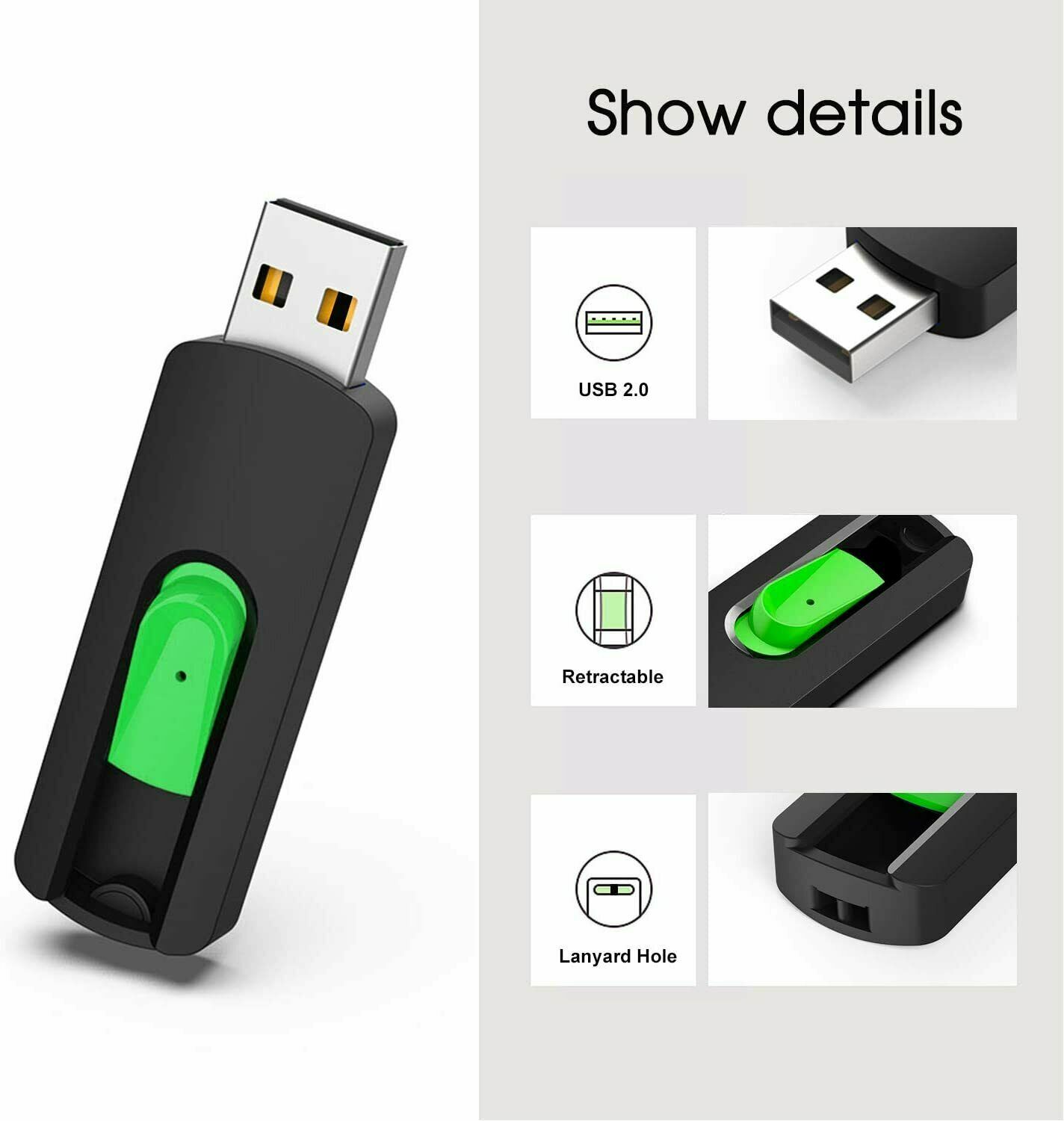 USB 2.0 32GB 64GB 128GB USB Flash Drive Thumb Stick Memory Stick Pen Drive Lot