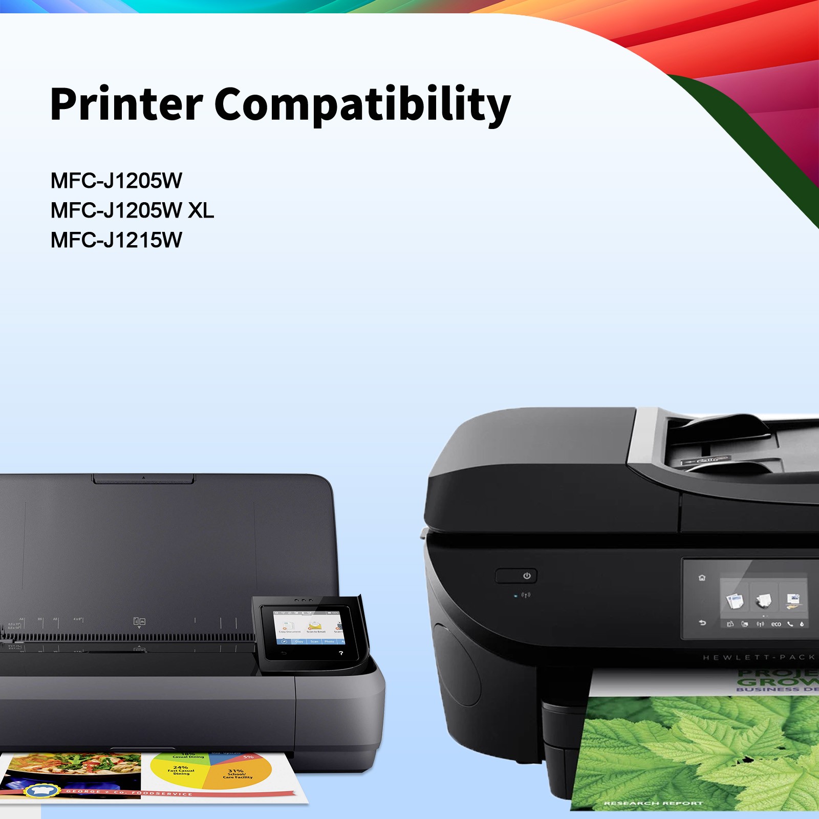 4 Pack LC-404 LC404 Ink Cartridges Compatible For Brother MFC-J1215W MFC-J1205W