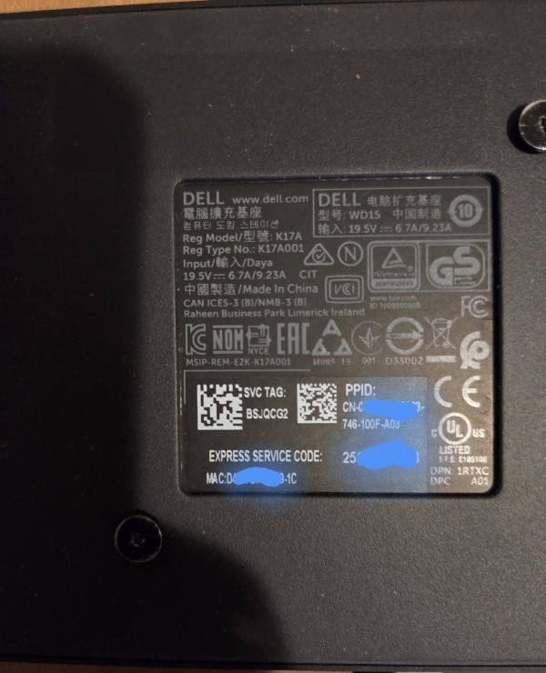 OEM Dell WD15 Monitor Dock Station 4K. Dell 180W AC Power Adapter Included.