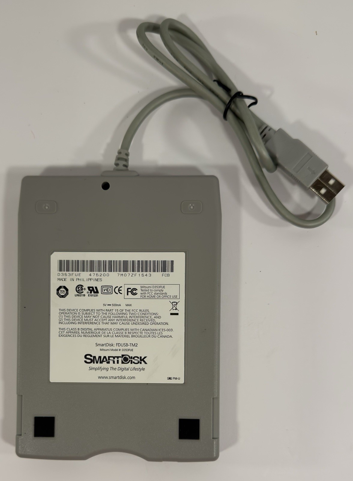 Smart Disk USB Powered External 3.5″ inch Floppy Disk Drive Model FDUSB-TM2